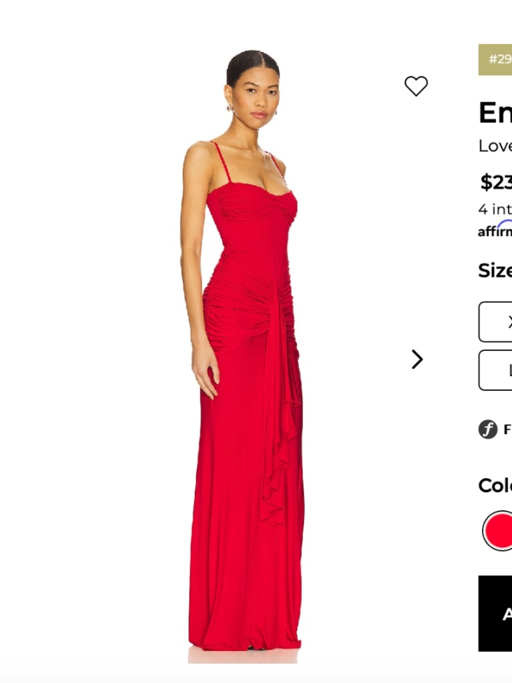Lovers + Friends Red Ruched Maxi Dress